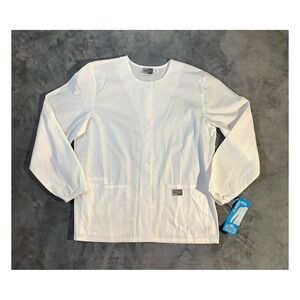 Scrub Zone White Unisex Medical Scrub Jacket Medium